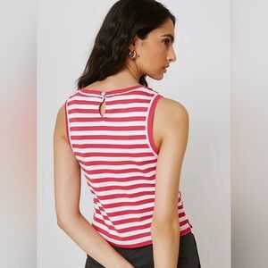 Maeve by Anthropologie Pink and White Striped Large Women's Tank Top